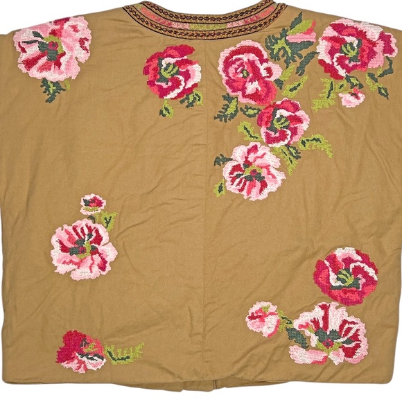 Anthropologie Floral Embroidered Needlepoint Jacket Size XL - Picture 13 of 14